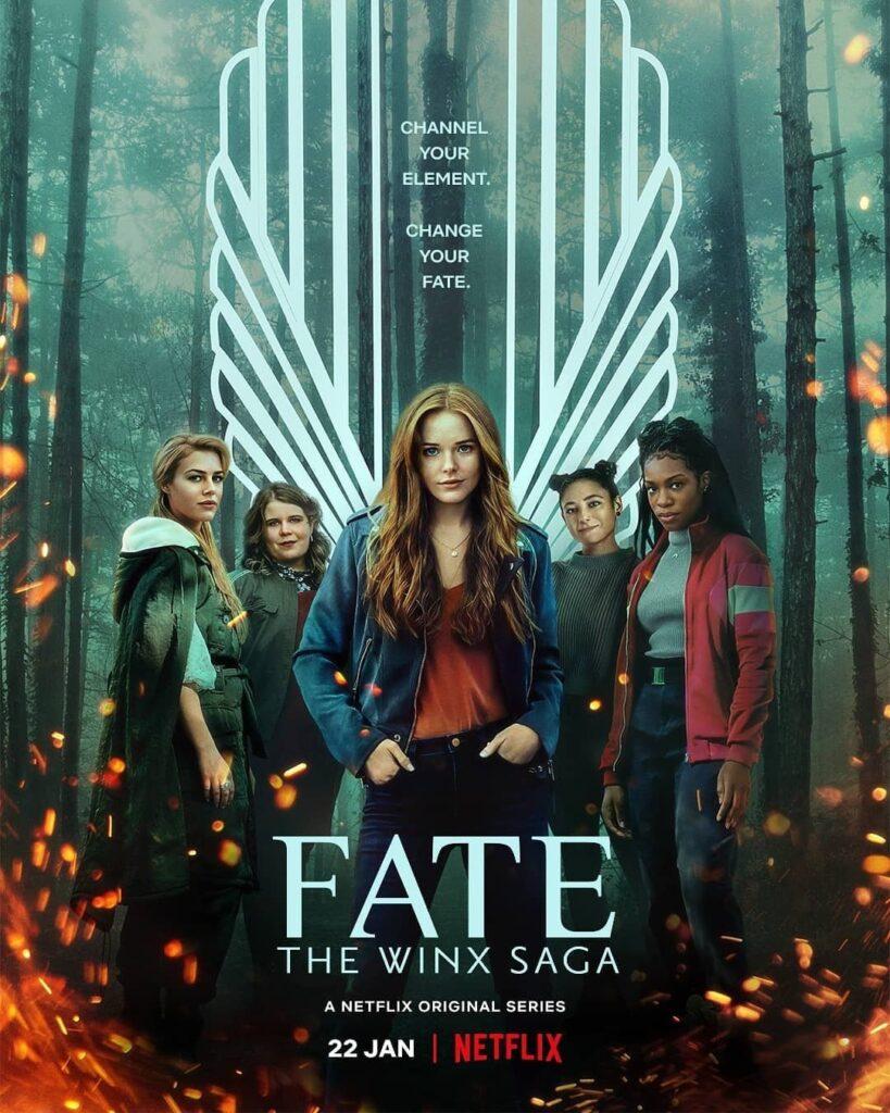 Fate The Winx Saga poster featuring badass fairies. Witchy show on Netflix