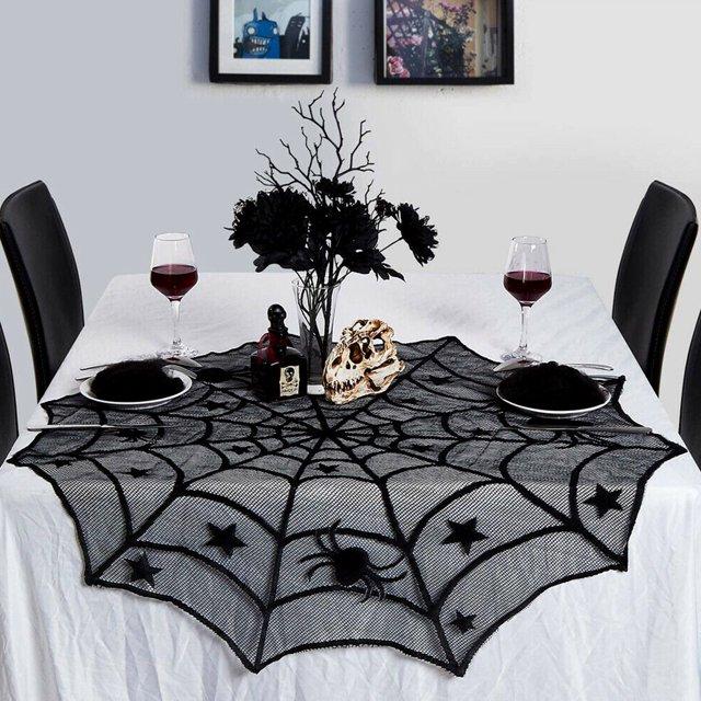 halloween home decor ideas spider web table