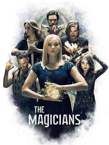 The Magicians poster featuring young adults in a magical grad school